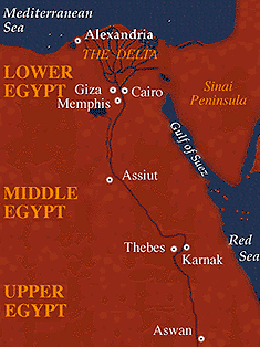 ancient egyptian nile river map