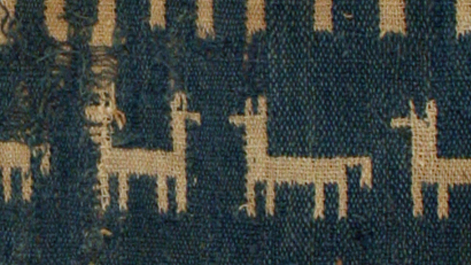 Fragment of fabric with llamas on it