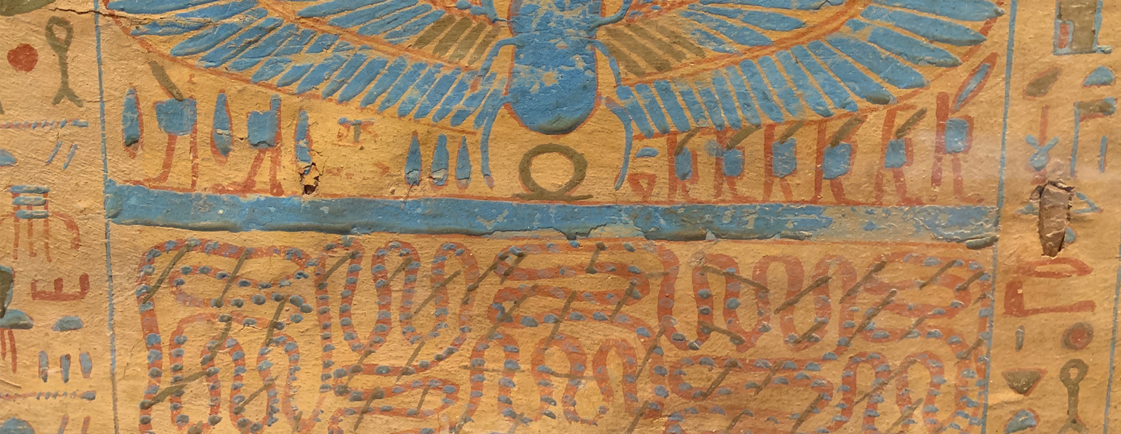 Coffin Base of a Priestly Official showing a scarab and Apophis
