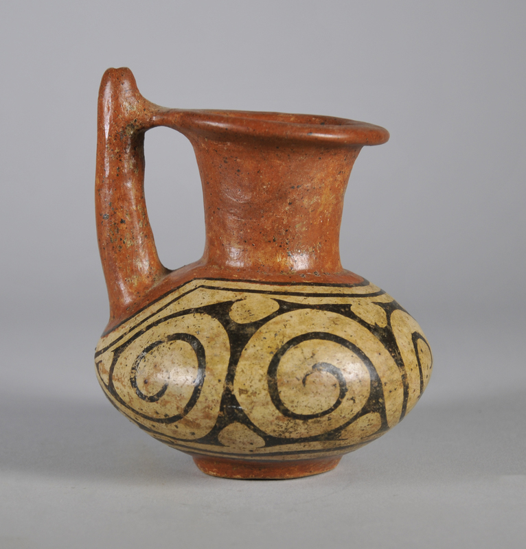 Double-Spouted Jar with Scroll Design