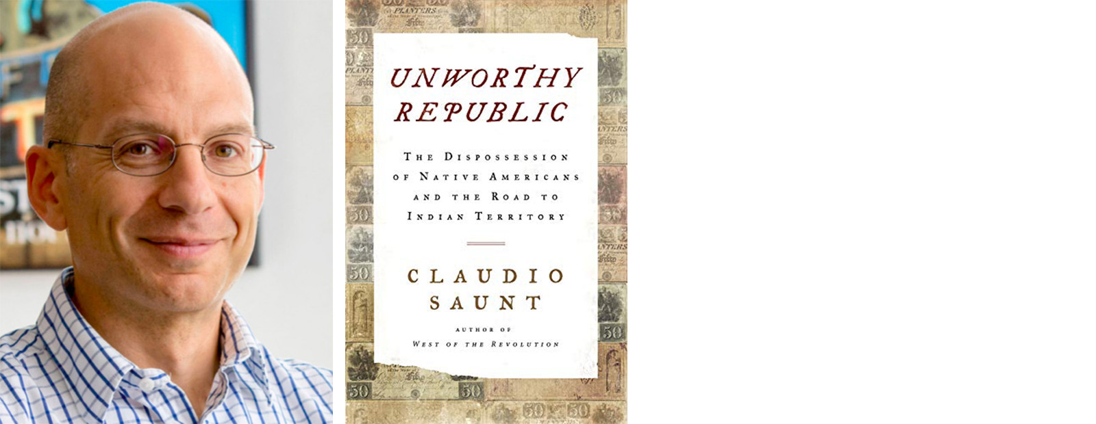 Claudio Saunt and book cover