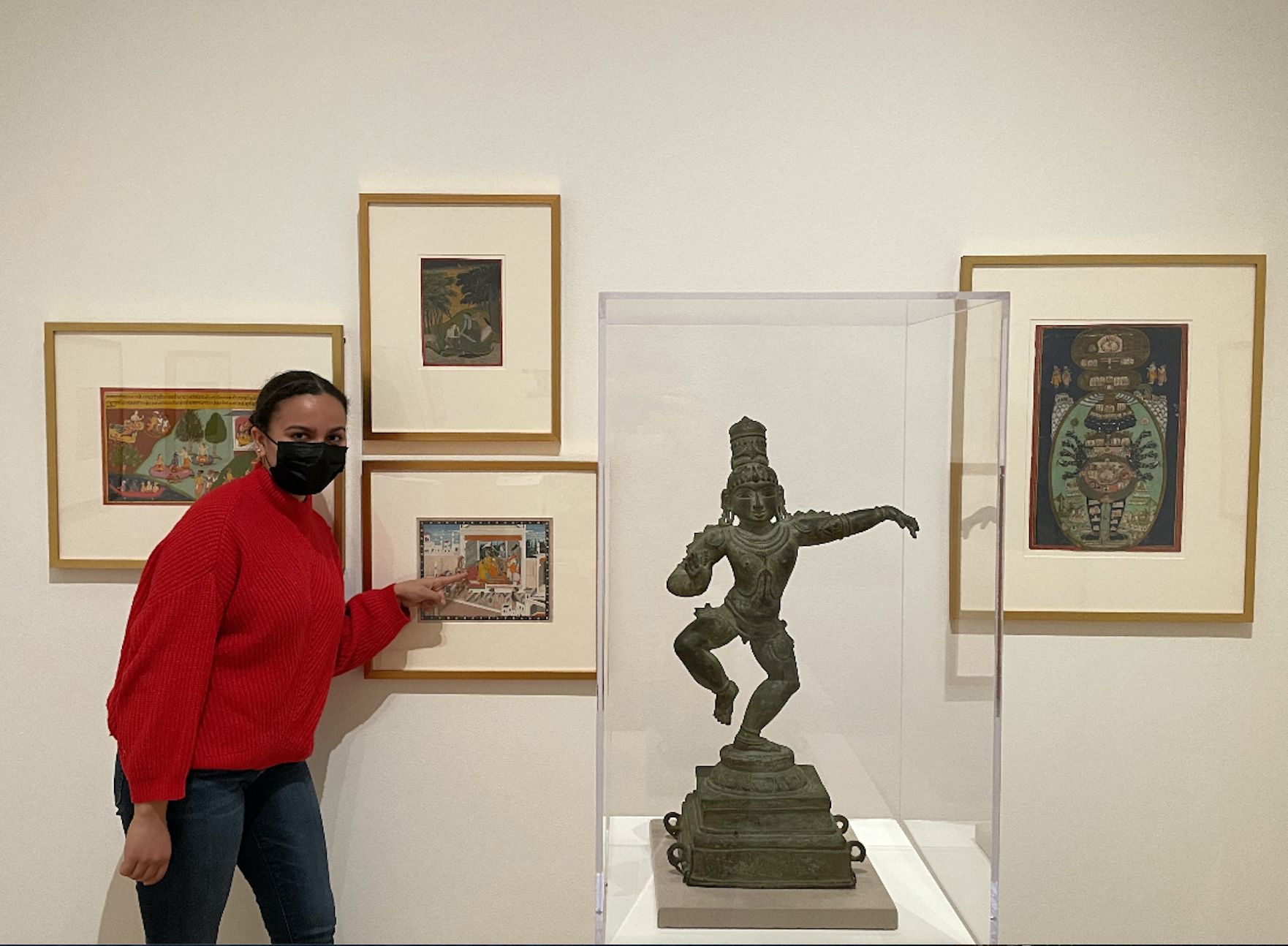 Student Sojourner Hunt in the Avatars of Vishnu Exhibition