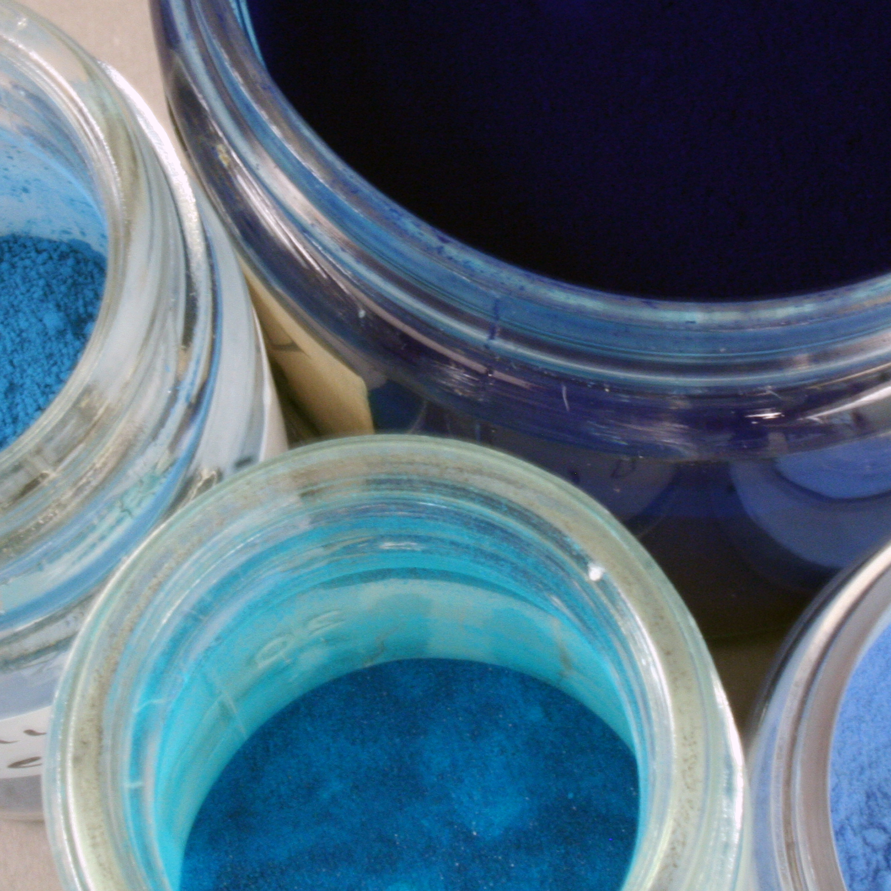Blue pigment jars