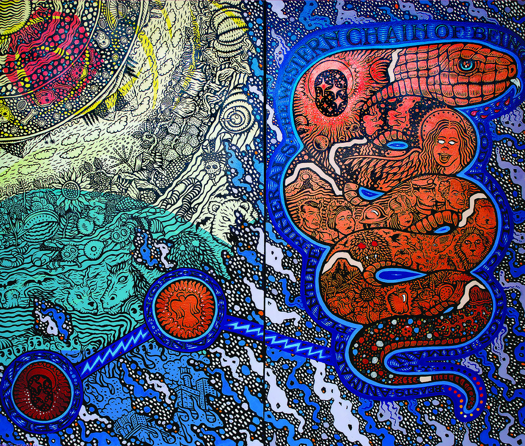 Colorful detail of bookcover for "Sprial to the Stars" by Laura Harjo 
