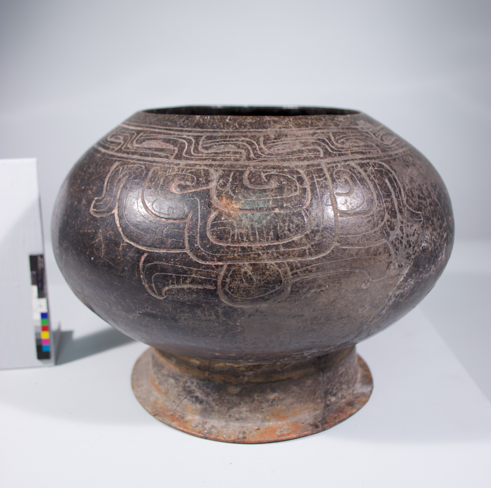 Incised Maya Blackware Vessel