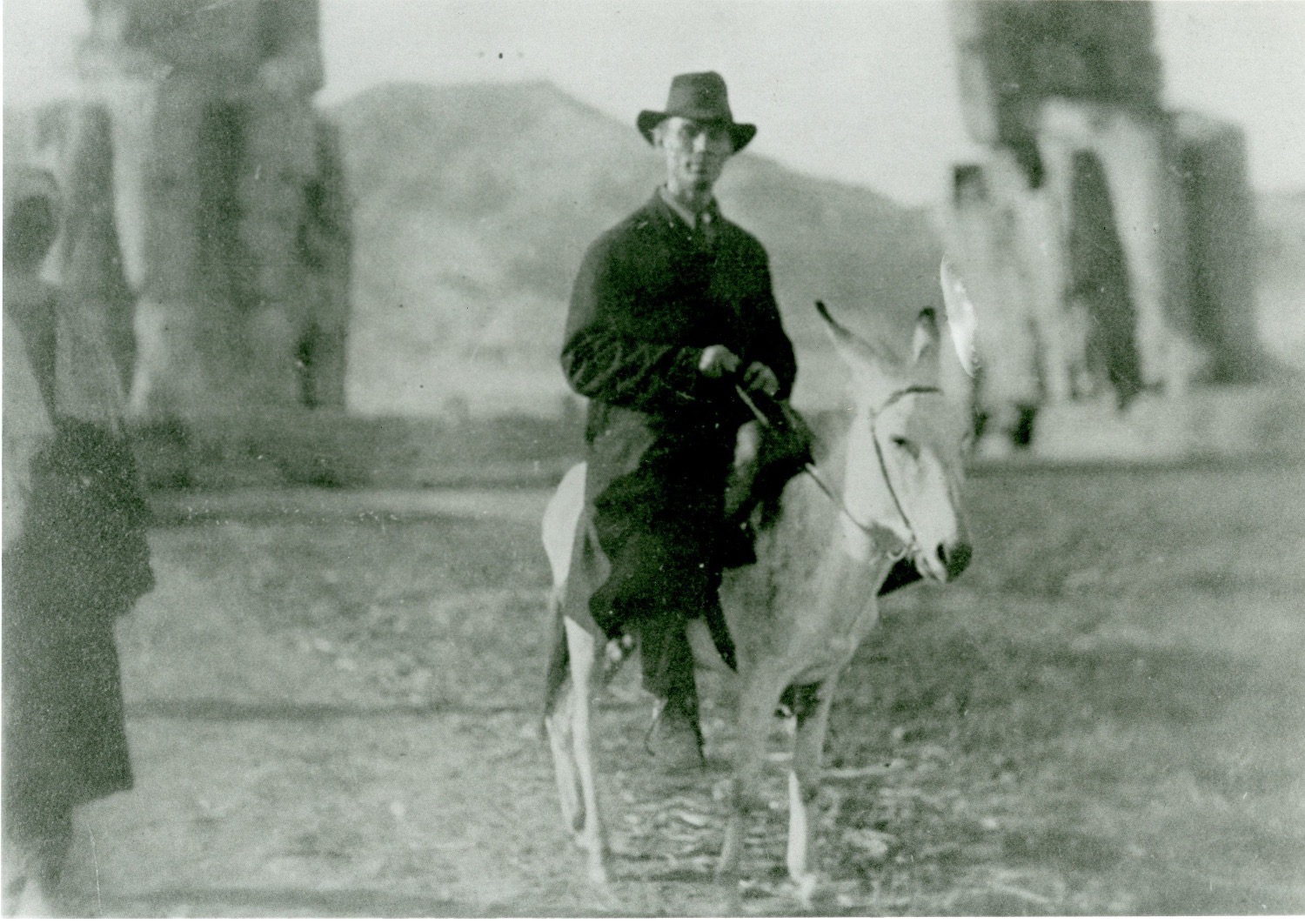 William Shelton on a Donkey in Thebes, Egypt