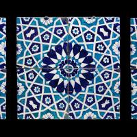 Wall tile with floral and Geometric Motif