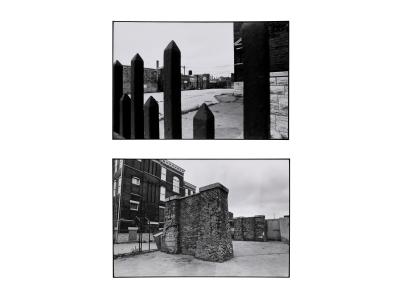 Two horizontal black and white photographs by Tom Dorsey.