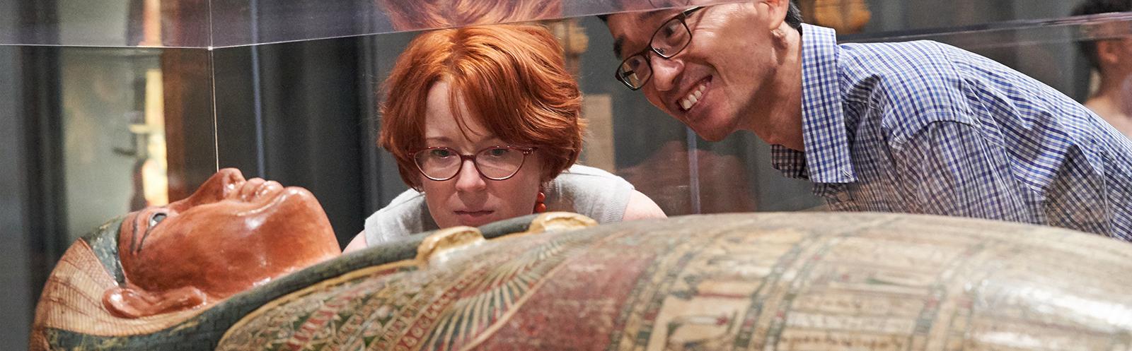 Visitors in the Egyptian gallery