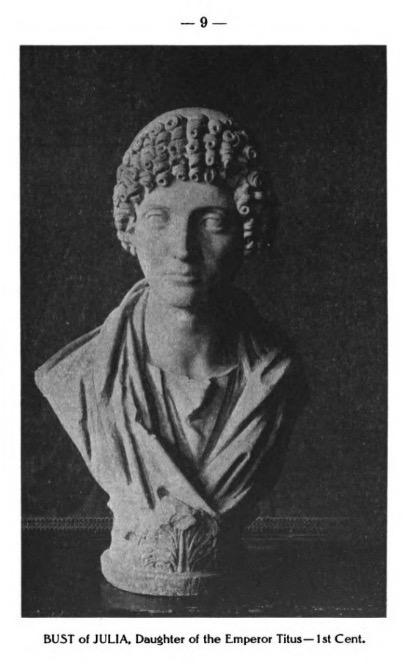 Black and white photo of marble priestess bust from : Panama-Pacific International Exposition catalogue, 1915