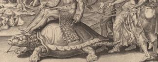 Engraving of a turtle